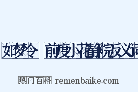 如梦令·前度小花静院反义词是什么意思的图片